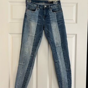 Blank NYC Blue Skinny Jeans Two-Tone Design